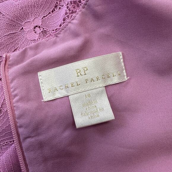Rachel Parcell Pink Cap Sleeve Lace Sheath Dress Back Zip Womens Size 10 - Picture 9 of 11